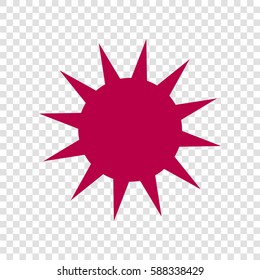 Sun sign illustration. Vector. Bordo icon on transparent background.