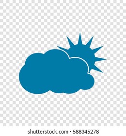 Sun sign illustration. Vector. Cerulean icon on transparent background.