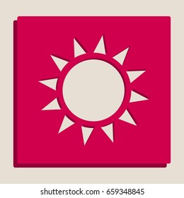 Sun sign illustration. Vector. Grayscale version of Popart-style icon.