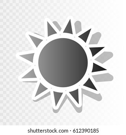 Sun sign illustration. Vector. New year blackish icon on transparent background with transition.