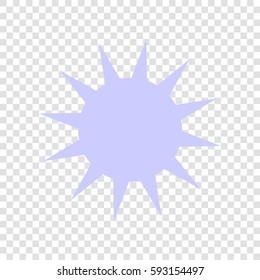 Sun sign illustration. Vector. Periwinkle icon on transparent background.