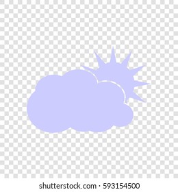 Sun sign illustration. Vector. Periwinkle icon on transparent background.
