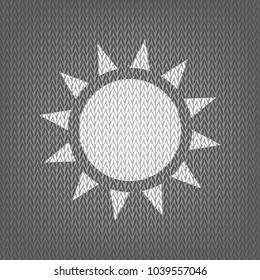 Ilustración de signo Sun. Vector. Icono de punto blanco sobre fondo de punto gris. Aislado.