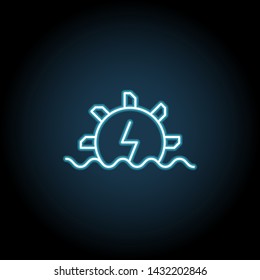 The sun with the sign of lightning neon icon. Simple thin line, outline vector of Sustainable Energy icons for UI and UX, website or mobile application