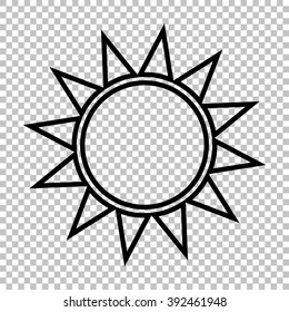 Sun sign. Line icon on transparent background
