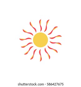 The sun sign on white background. 