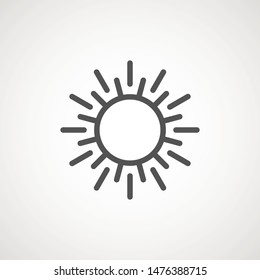 Sun sign symbol icon vector illustration. Sun vector border icon use for admin panels, website, interfaces, mobile apps
