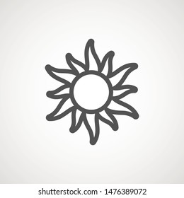 Sun sign symbol icon vector illustration. Sun vector border icon use for admin panels, website, interfaces, mobile apps