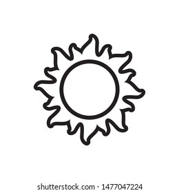Sun sign symbol icon vector illustration. Sun vector border icon use for admin panels, website, interfaces, mobile apps