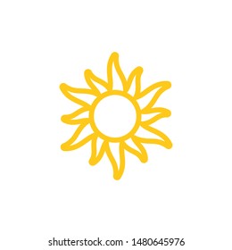 Sun sign symbol icon vector illustration. Sun vector border icon use for admin panels, website, interfaces, mobile apps