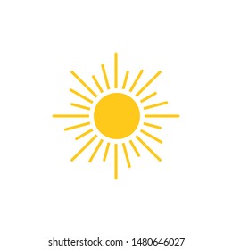 Sun sign symbol icon vector illustration. Sun vector border icon use for admin panels, website, interfaces, mobile apps