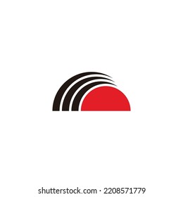 Sun, signal geometric symbol simple logo vector