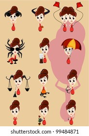 Sun signs.vector illustration