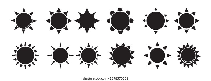 sun silhouette on white background