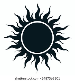 sun silhouette vector, bright and dynamic celestial designs