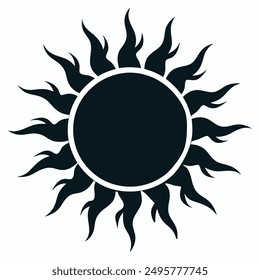 sun silhouette vector, bright and dynamic celestial designs