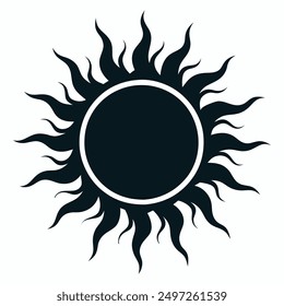 sun silhouette vector, bright and dynamic celestial designs