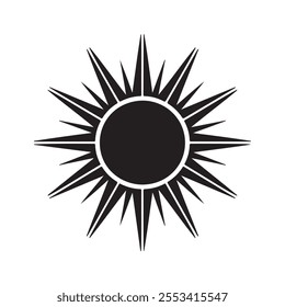 sun silhouette vector icon design with white background