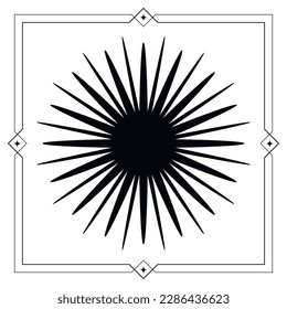 Sun silhouette vector illustration. Flat sun Icon. Summer pictogram. Sunlight symbol. Vector stock illustration