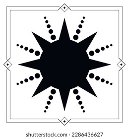 Sun silhouette vector illustration. Flat sun Icon. Summer pictogram. Sunlight symbol. Vector stock illustration