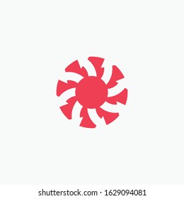 Sun simple abstract japanese logo icon sign. Vector illustration isolated on white background