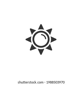 Sun simple black icon vector on a white background