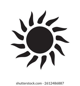 Sun simple Black icons collection. Vector illustration Eps 10