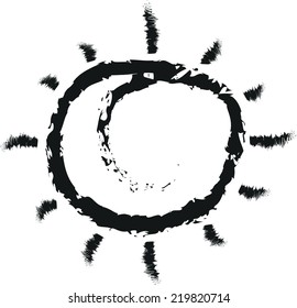 sun simple doodle charcoal   