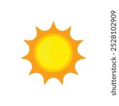 Sun simple and flat vector design isolated on white background