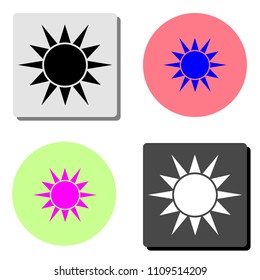 sun. simple flat vector icon illustration on four different color backgrounds