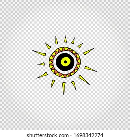 Sun. Simple hand drawn icon. Isolated vector illustration. 
