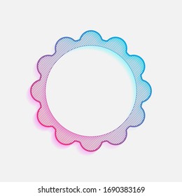 sun. simple icon. Colored logo with diagonal lines and blue-red gradient. Neon graphic, light effect