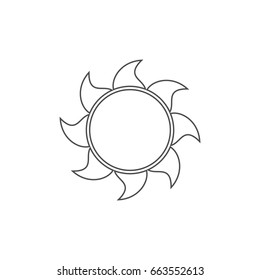 Sun simple icon. Contour illustration.