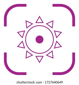 Sun simple icon. Flat desing