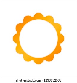 sun. simple icon. Orange sign with low light on white background