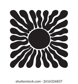 Sun simple icons collection. Hot solar energy for tan. Vector illustration
