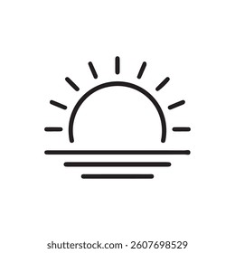 Sun simple icons collection. Liner sun icon. Vector illustration Eps 10