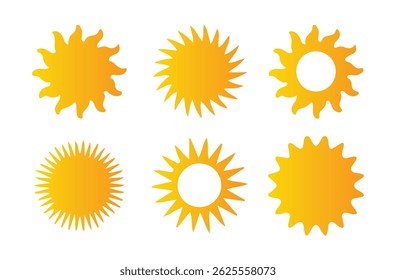 Sun simple icons collection. solar isolated icon, sunshine, sunset collection, Vector illustration eps 10