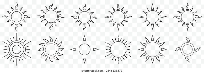 Sun simple icons collection. Vector illustration EPS 10