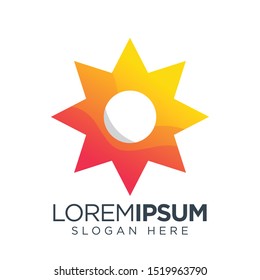 sun simple logo colorful. sun logo simple modern.
