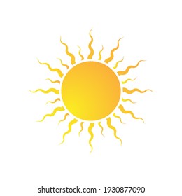 sun. Simple vector illustration isolated on white background. Flat design.