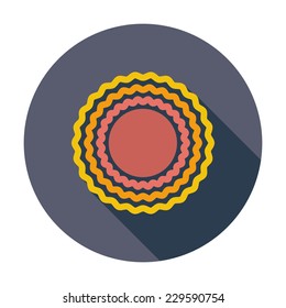 Sun. Single flat color icon. Vector illustration.