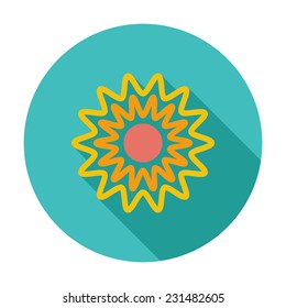 Sun. Single flat color icon. Vector illustration.