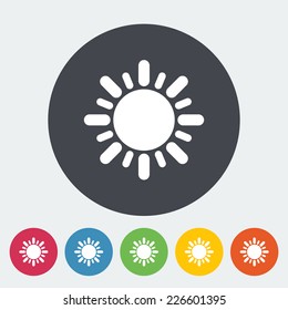 Sun. Single flat icon on the circle. Vector illustration.