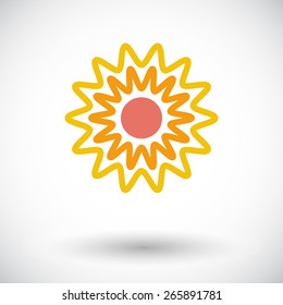 Sun. Single flat icon on white background. Vector illustration.