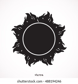 Sun. Single flat icon on white background. Vector illustration.