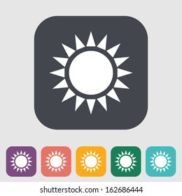 Sun single flat icon. Vector illustration.