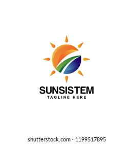 sun sistem modern logo template