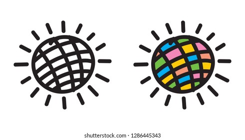 sun sketch color vector