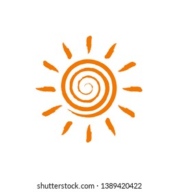 Sun sketch on white background. Sun icon design.